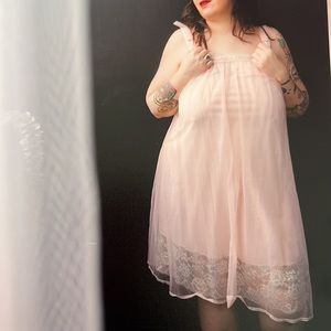 Vintage Peach Babydoll Nightie